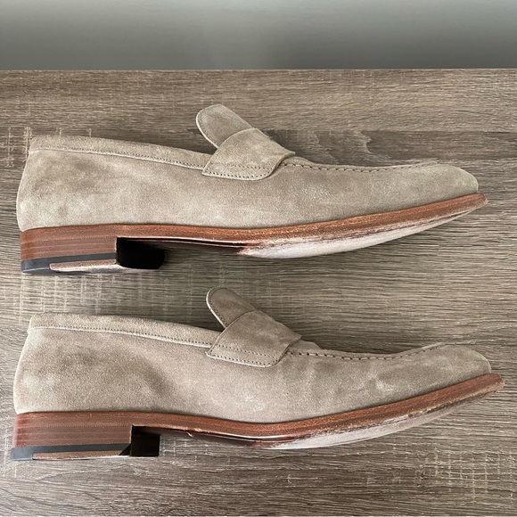 Antonio Maurizi Suede Penny Loafer Tan Size 10.5 - Picture 4 of 10